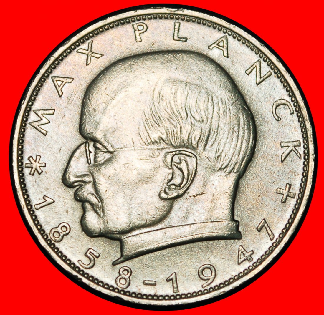  Ⰶ NOBEL PRIZE 1918:GERMANY★2 MARKS 1969D MAX PLANCK (1858-1947)★C+r1★BAVARIA★LOW START ★ NO RESERVE!   