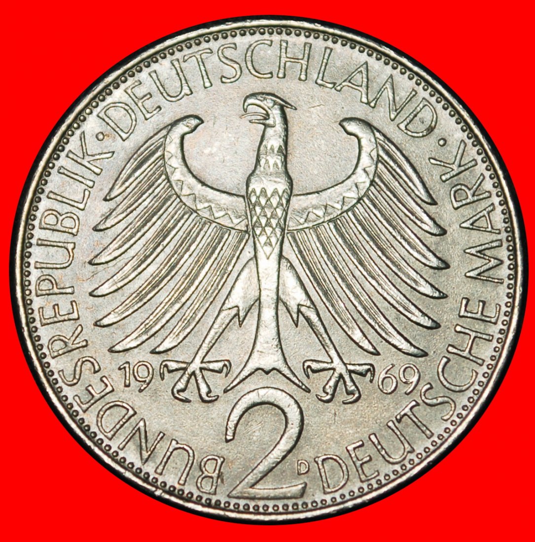  Ⰶ NOBEL PRIZE 1918:GERMANY★2 MARKS 1969D MAX PLANCK (1858-1947)★C+r1★BAVARIA★LOW START ★ NO RESERVE!   