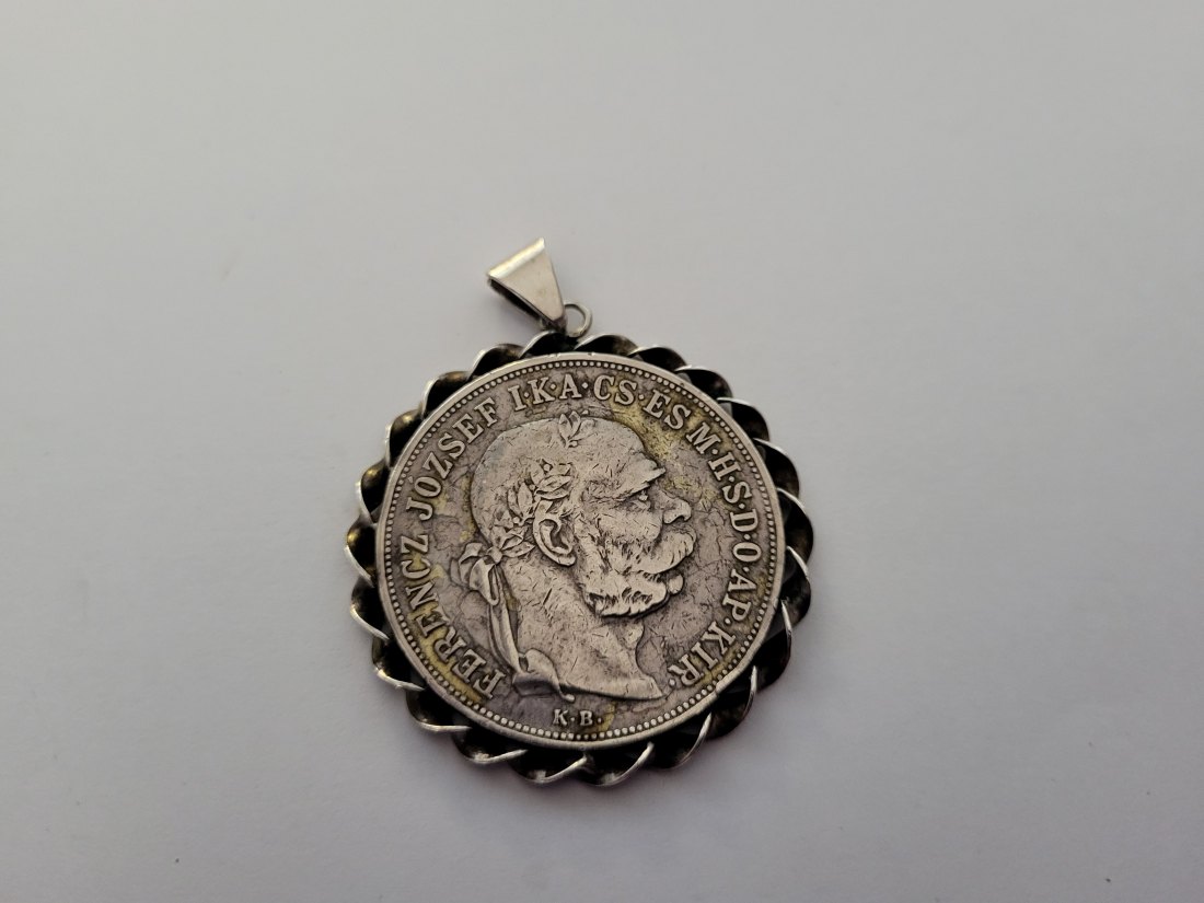  5 Korona 1900 Anhänger silber 900/23,9g Kronenwährung Österreich Ungarn Spittalgold9800 (3469)   