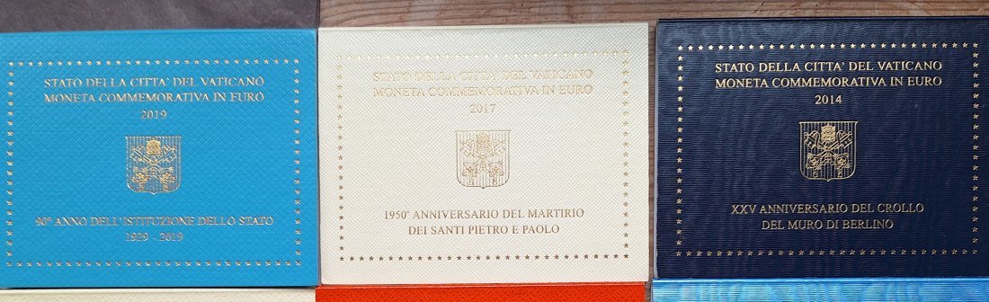 6x2 Euro Vatikan 2012,2014,2016,2x2017 und 2019