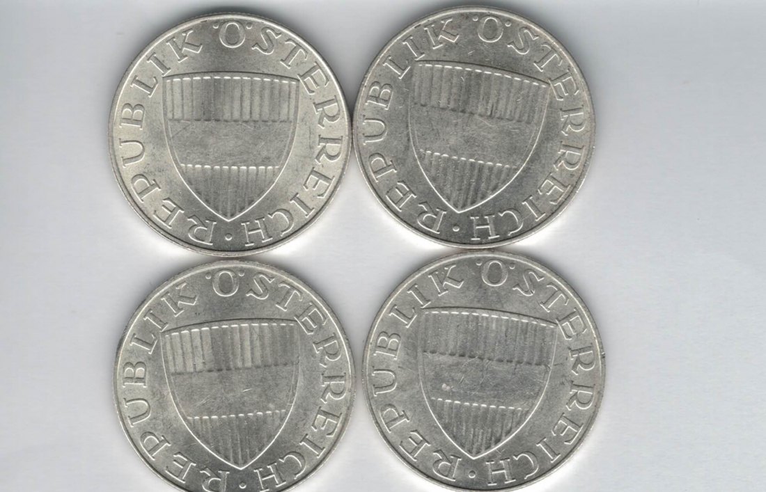  10 Schilling 1965 1966 1967 1968 Ag silber á 4,8g fein Österreich 2. Republik Spittalgold9800 (4785)   