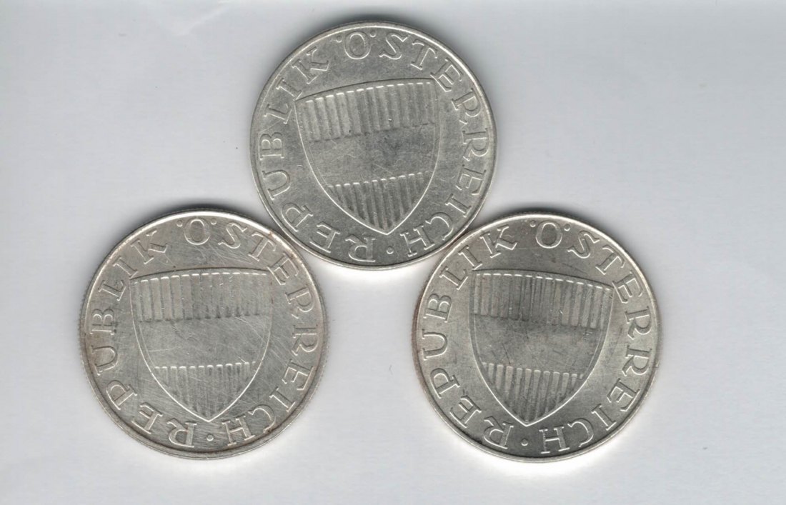  10 Schilling 1971 1972 1973 Ag silber á 4,8g fein Österreich 2. Republik Spittalgold9800 (4785)   