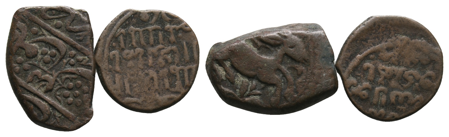  Antike; 2 Kleinmünzen; Bronze; 6,16 g; 2,44 g   