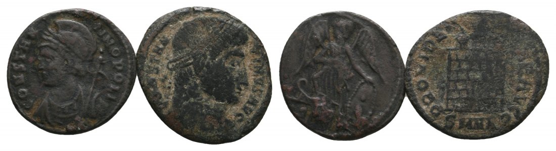  Antike; 2 Kleinmünzen; Bronze; 2,24 g; 1,82 g   