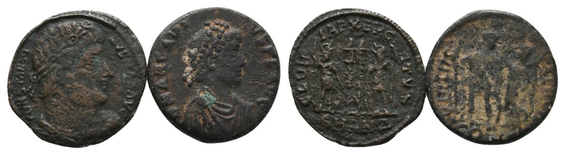  Antike; 2 Kleinmünzen; Bronze; 1,72 g; 2,37 g   