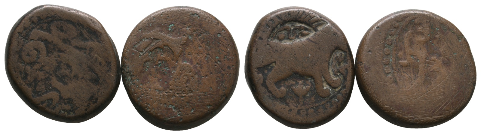  Antike; 2 Kleinmünzen; Bronze; 17,06 g; 16,79 g   