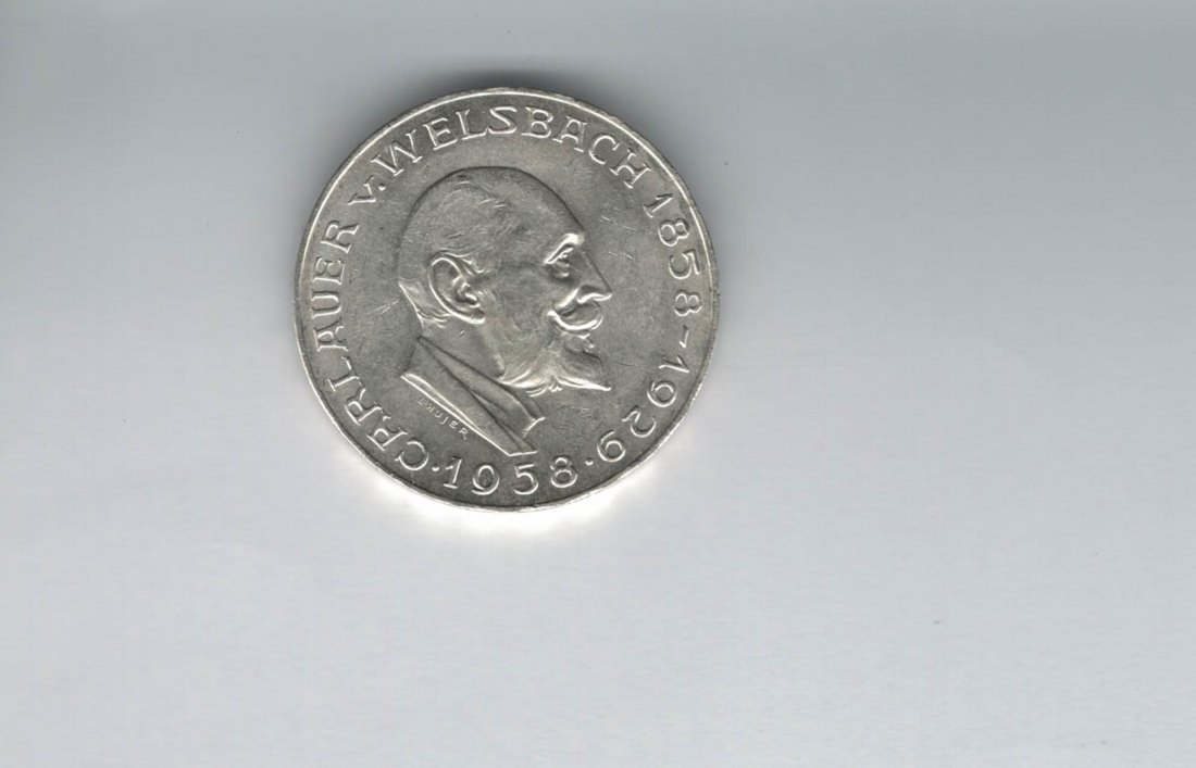  25 Schilling 1958 Carl Auer von Welsbach silber 10,4g fein Österreich Spittalgold9800 (4588/4)   