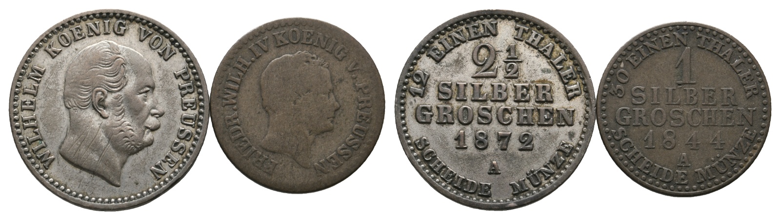  Altdeutschland; Preußen; 2 Kleinmünzen 1872 / 1844   