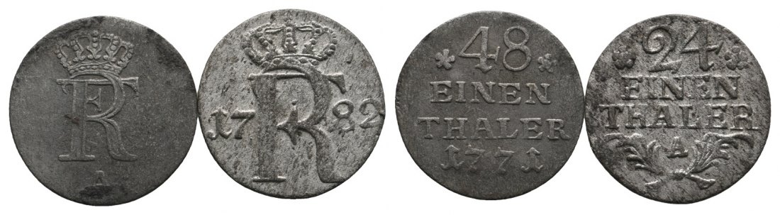  Altdeutschland; Preußen; 2 Kleinmünzen 1782/ 1771   