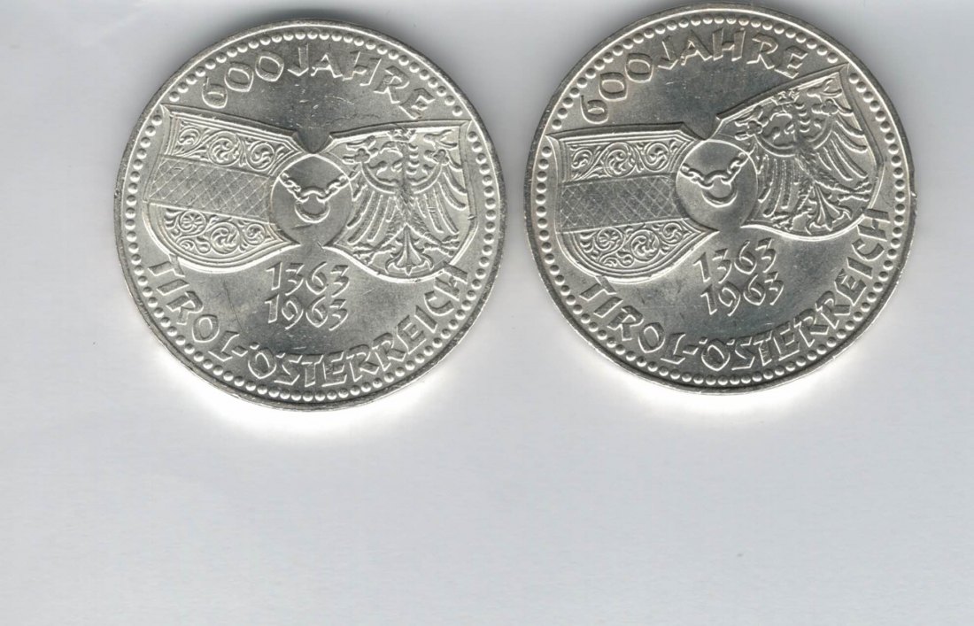  50 Schilling 1963 Tirol 600 Jahre bei Österreich 18g fein Ag Spittagold9800 (4584/2)   