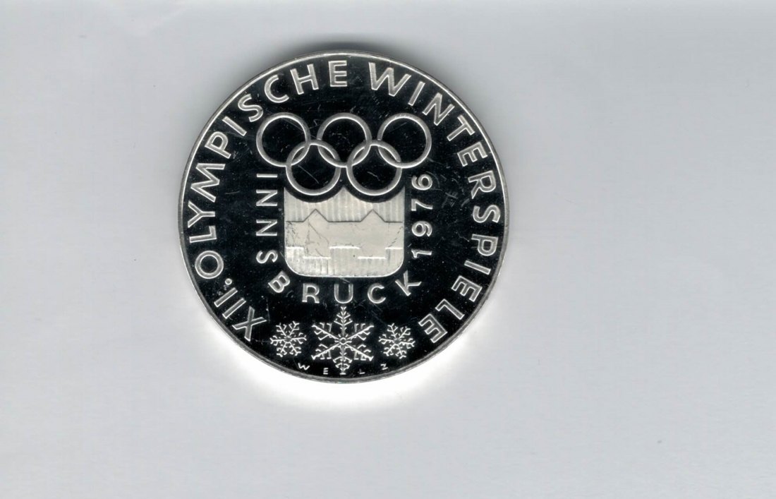  100 Schilling 1974 Olympische Winterspiele 1976 Innsbruck 15,36 Fein silber Österreich (01914/1)   