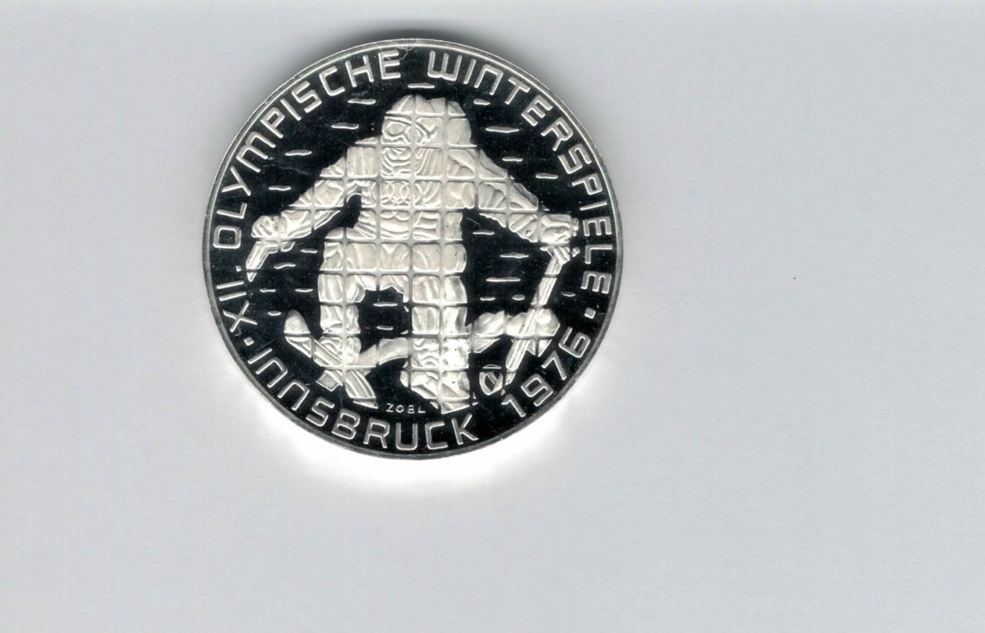  100 Schilling 1976 Winterolympiade Innsbruck Abfahrtsläufer Wien Ag 15,36g fein Österreich (01914/7)   