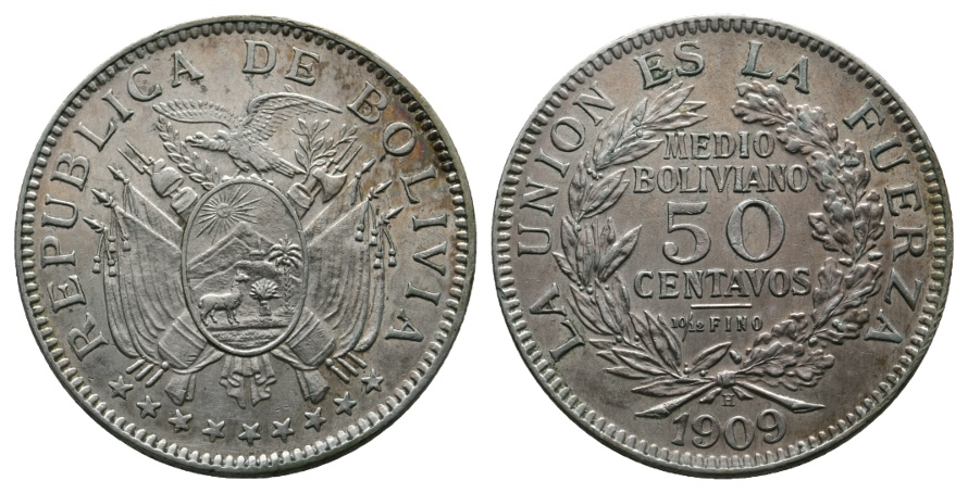  Bolivien; 50 centavos 1909   