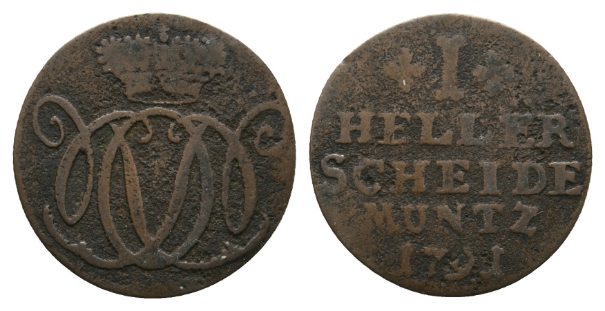  Altdeutschland; Kleinmünze 1791   