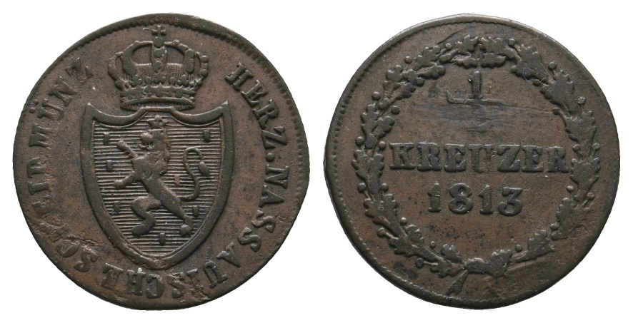  Altdeutschland; Nassau; Kleinmünze 1813   