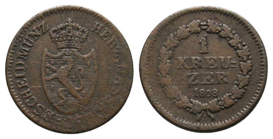  Altdeutschland; Nassau; Kleinmünze 1808   