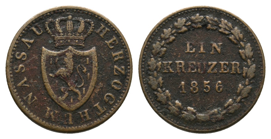  Altdeutschland; Nassau; Kleinmünze 1856   
