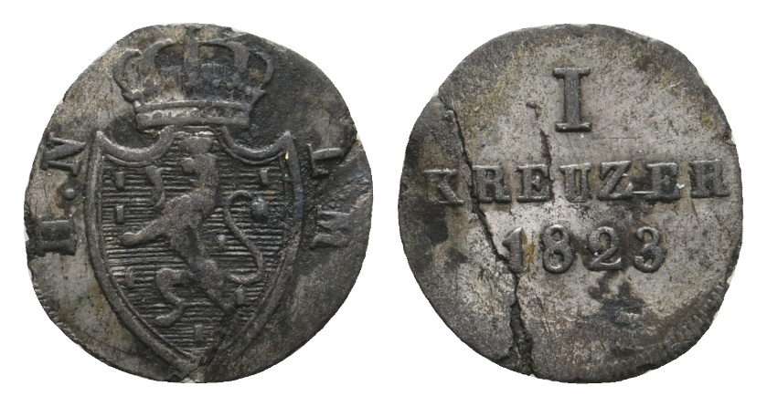  Altdeutschland; Nassau; Kleinmünze 1823   