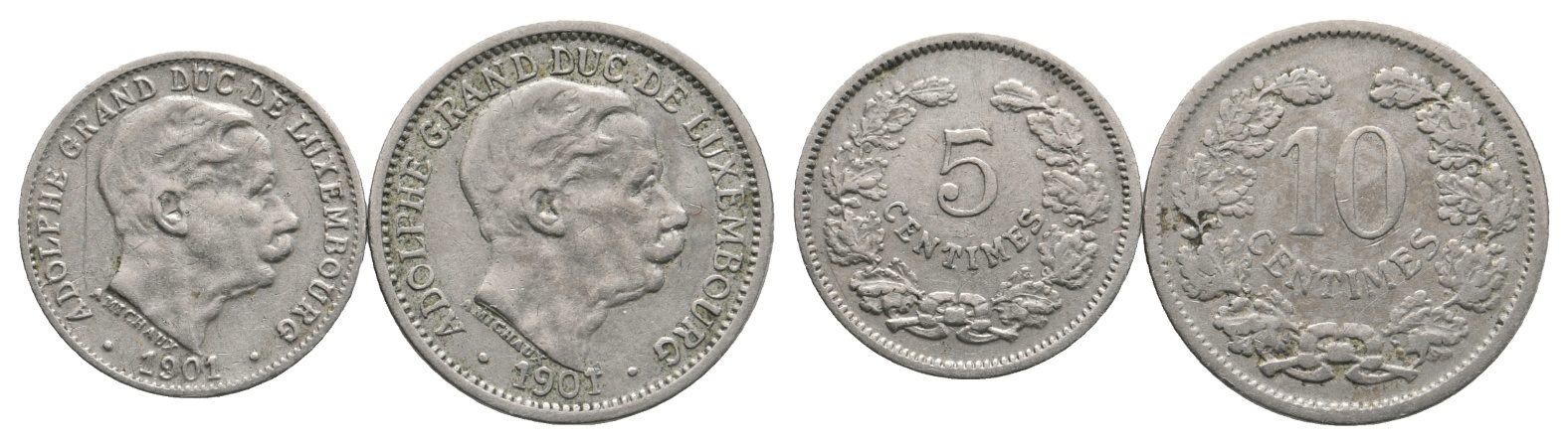  Ausland; Luxemburg; 2 Kleinmünzen 1901   