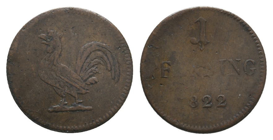  Altdeutschland; Frankfurt; Kleinmünze 1822   