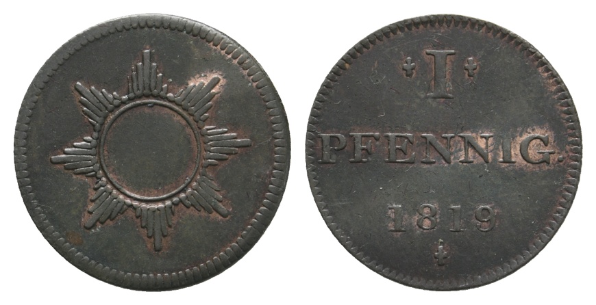  Altdeutschland; Frankfurt; Pfennig 1819   