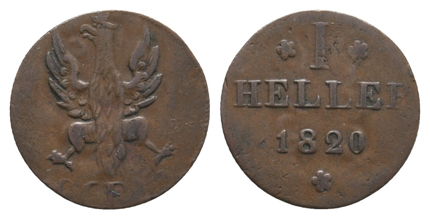  Altdeutschland; Frankfurt; Heller 1820   