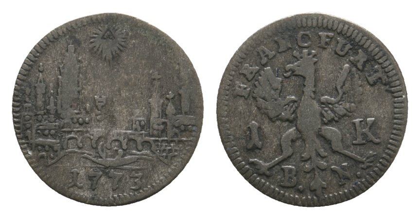  Altdeutschland; Frankfurt; Kleinmünze 1773   