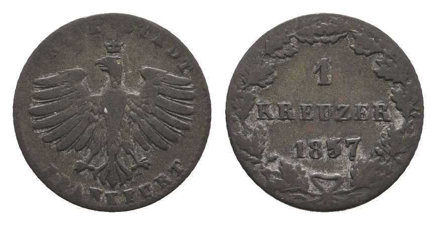  Altdeutschland; Frankfurt; Kleinmünze 1857   