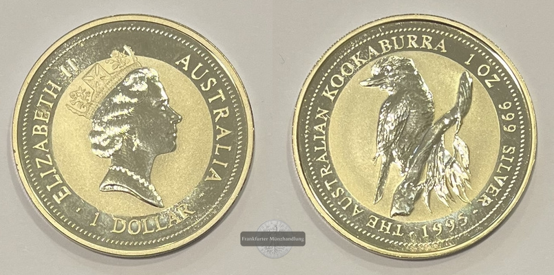  Australien 1 Dollar 1995 Kookaburra KM#289 FM-Frankfurt  Feinsilber: 31,1g   