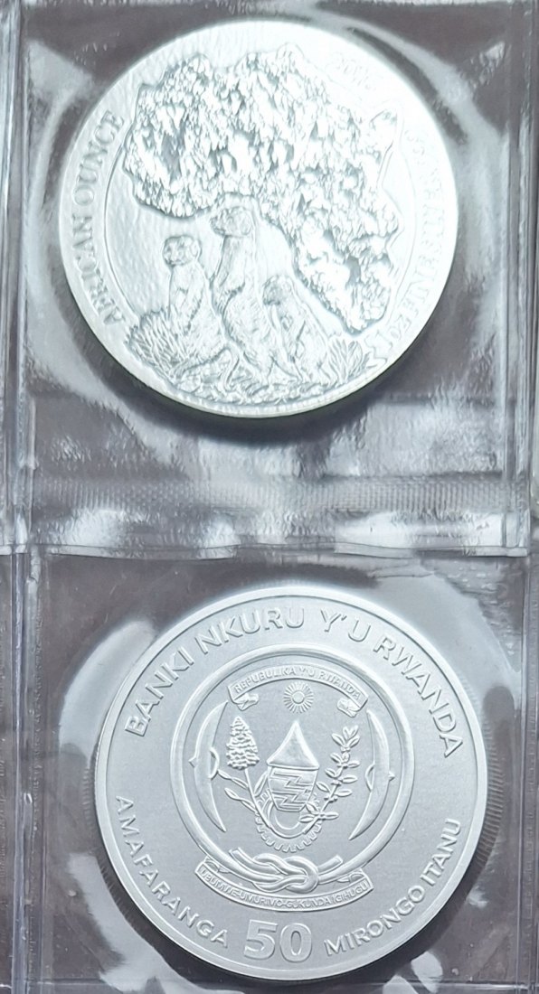  Ruanda (RWANDA), 50 Amafaranga, 2016, AFRICAN OUNCE, 1oz 999er Silber   