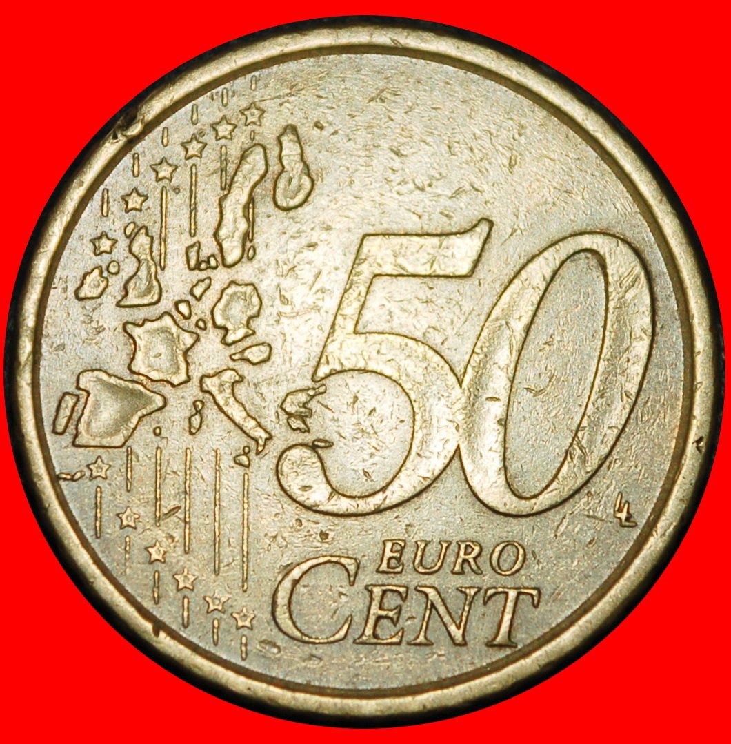  Ⰶ NORDIC GOLD (1999-2025): SPAIN★50 EURO CENTS 2004! JUAN CARLOS I 1975-2014★LOW START ★ NO RESERVE!   