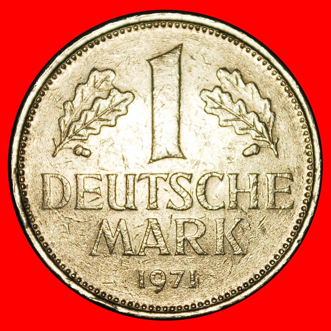Ⰶ NOT COMMUNIST TYPE (1950-2001): GERMANY ★ 1 MARK 1971G BADEN-WUERTTEMBERG!★LOW START ★ NO RESERVE!