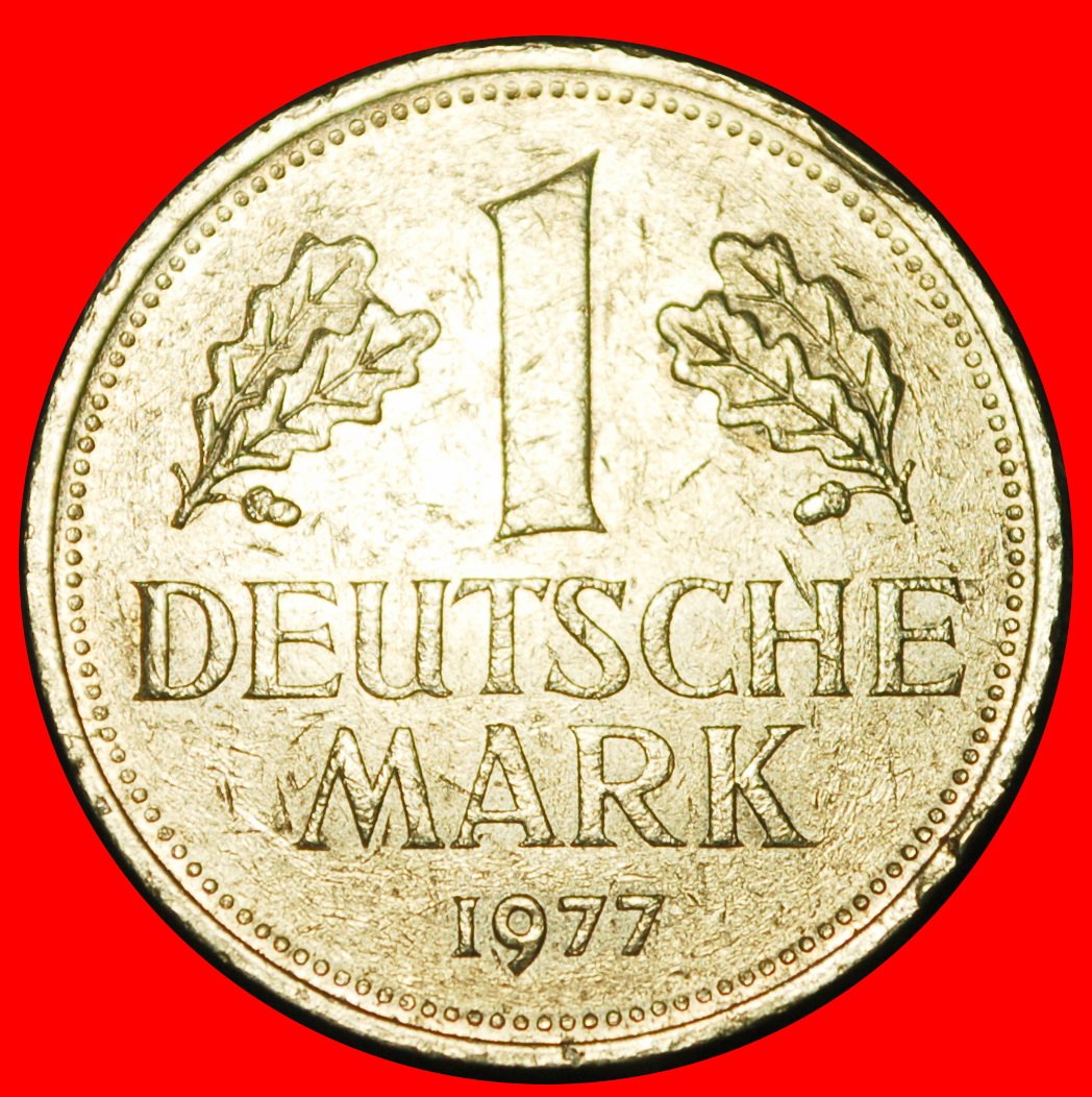  Ⰶ NOT COMMUNIST TYPE (1950-2001): GERMANY ★ 1 MARK 1977J II1+C+r2 HAMBURG! ★LOW START ★ NO RESERVE!   
