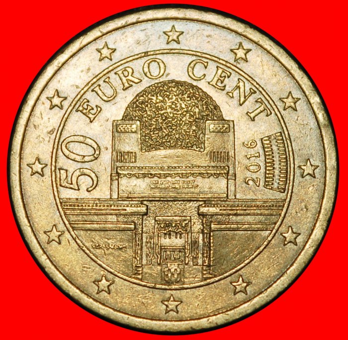 Ⰶ NORDIC GOLD (2002-2025): AUSTRIA ★ 50 EURO CENTS 2016 SECESSION! DIE I2!★LOW START ★ NO RESERVE!