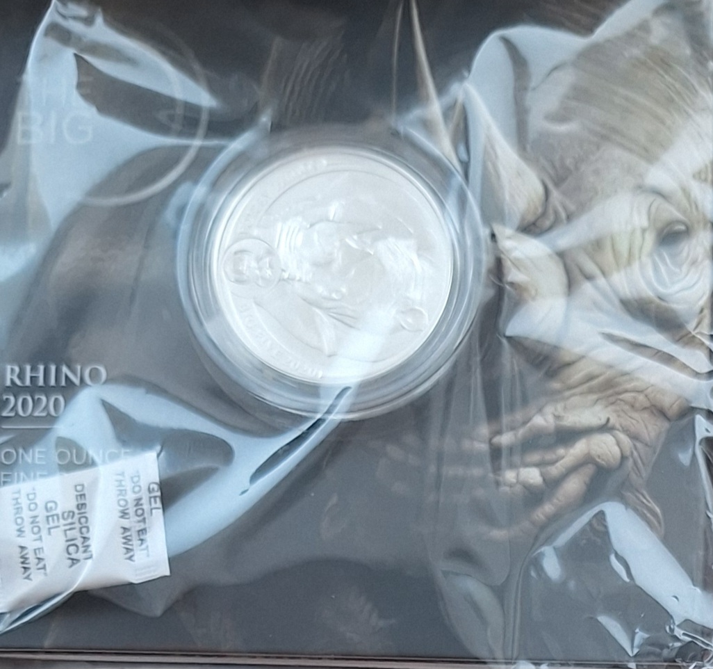  Südafrika, 5 Rand, Big Five Serie I 2020 Nashorn ex 15.000   