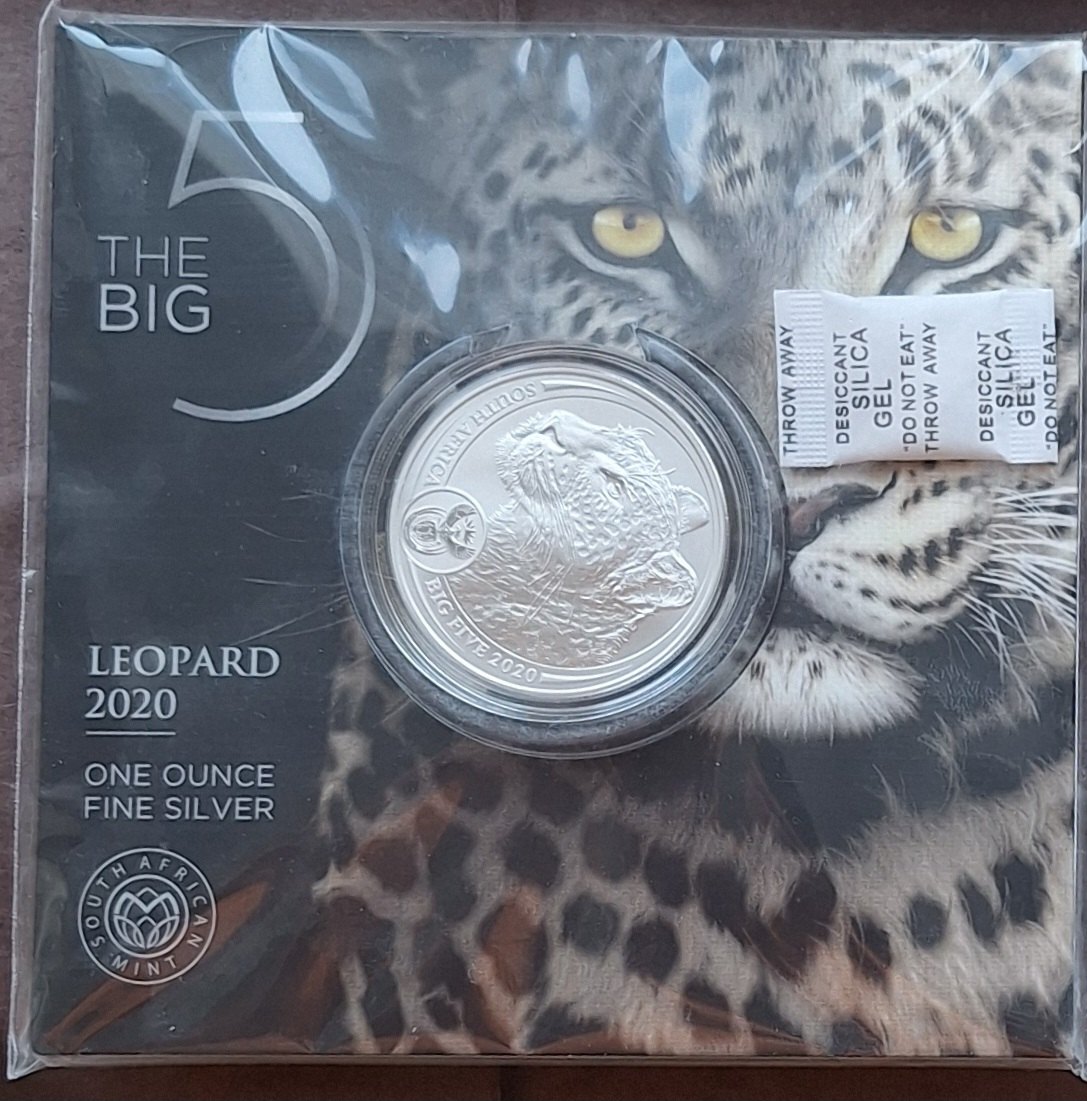  Südafrika, 5 Rand, Big Five Serie I 2020 Leopard ex 15.000   