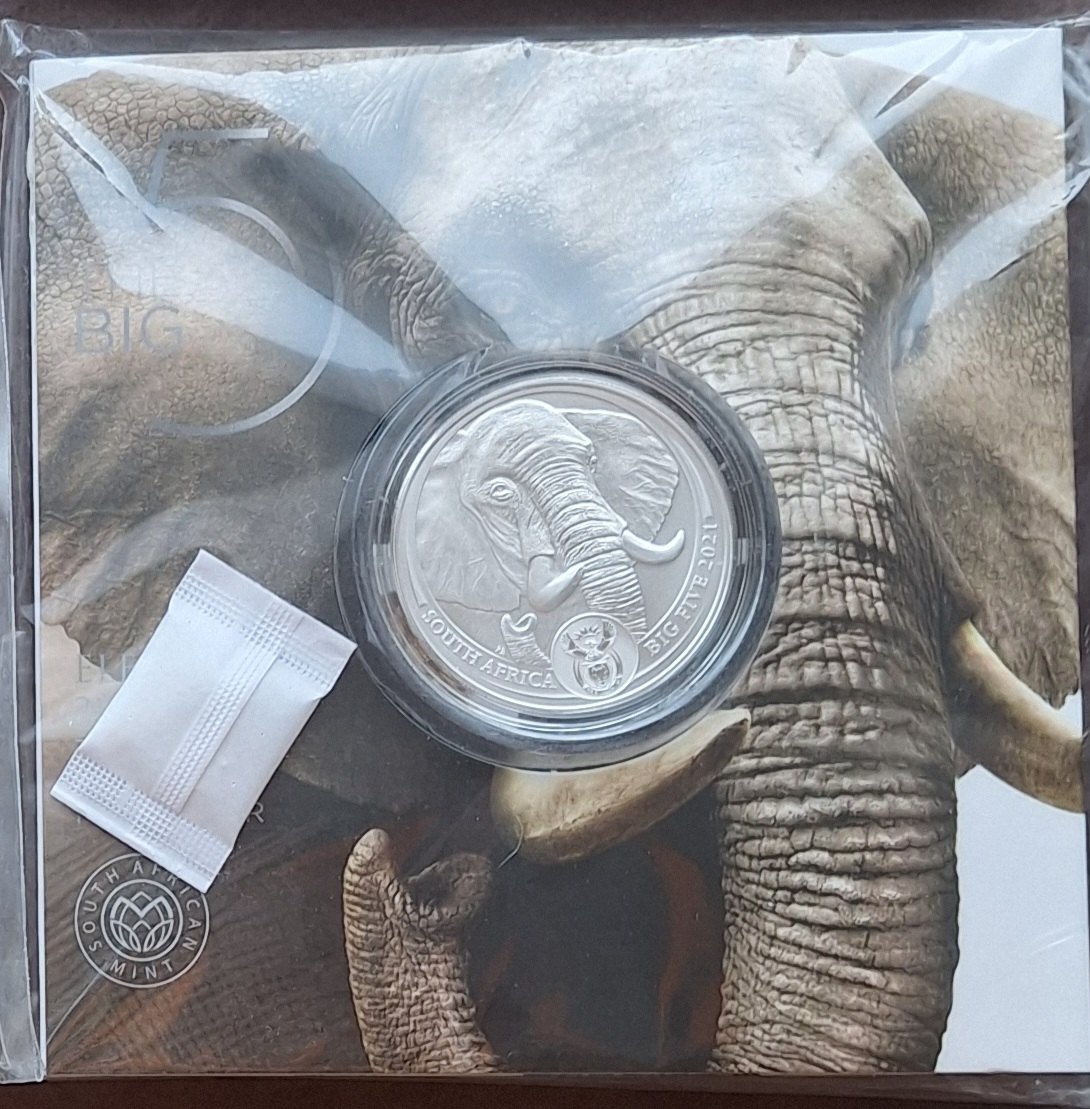  Südafrika, 5 Rand, Big Five Serie II 2021 Elefant ex 15.000   