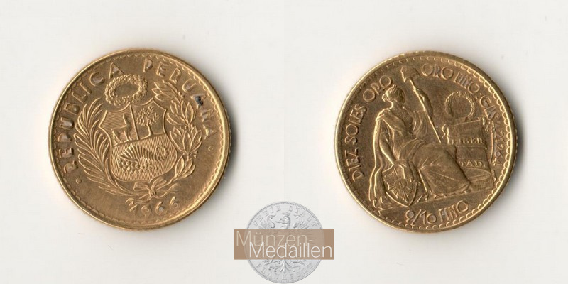 Peru MM-Frankfurt Feingold: 4,221g 10 Soles 1966 