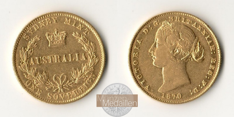 Australien (British Colony) MM Frankfurt Feingold: 7,32g Sovereign 1870 