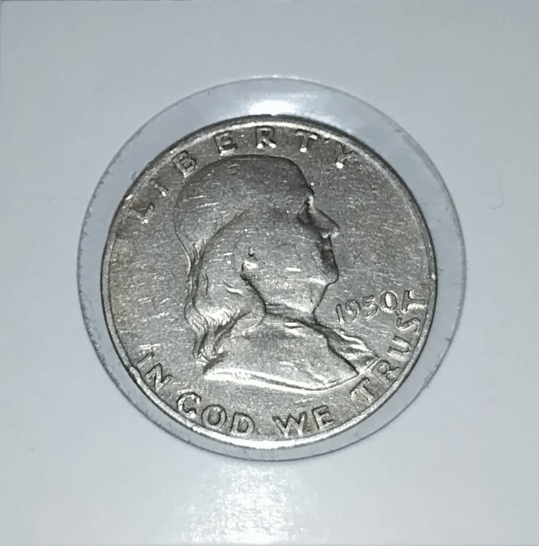  USA 1/2 Dollar 1950 D - Benjamin Franklin Half Dollar Silber   