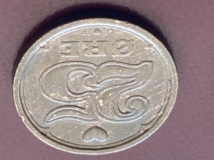  Münze Münzen Umlaufmünze Dänemark 25 Öre 1992   