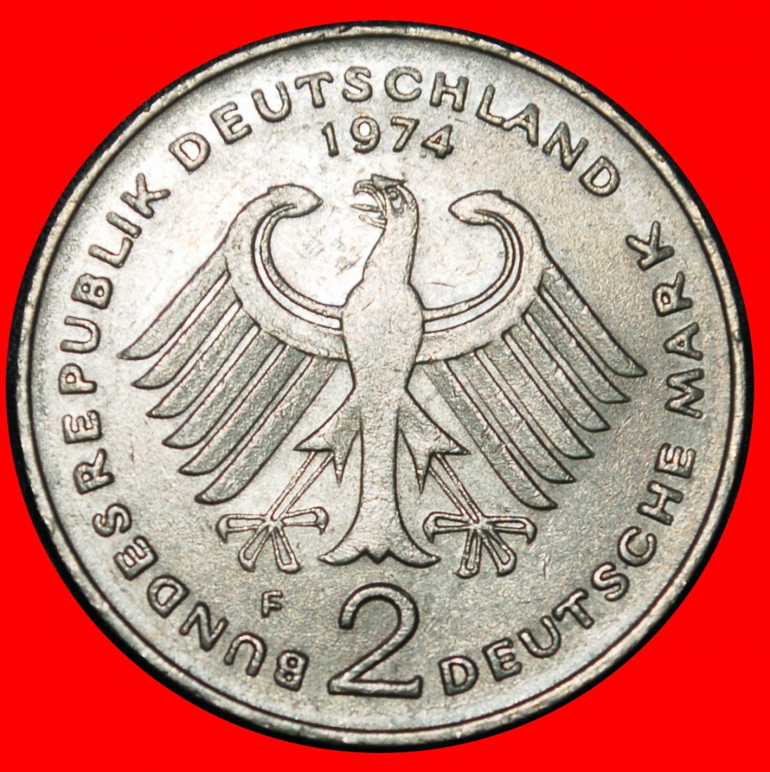  Ⰶ ADENAUER (1876-1967): GERMANY ★ 2 MARKS 1971J I+A+r2! BADEN-W.! 1949-1969!★LOW START ★ NO RESERVE!   