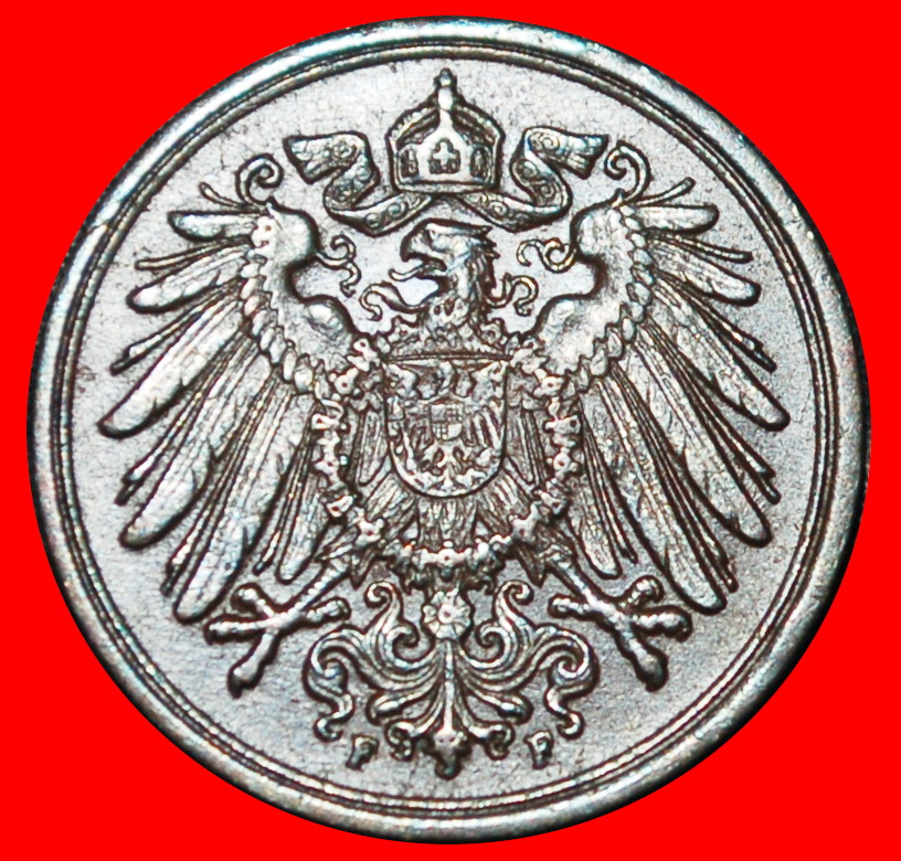  Ⰶ EAGLE 1890-1916: GERMANY★1 PFENNIG 1915F WUERTTEMBERG!WILLIAM II 1888-1918★LOW START ★ NO RESERVE!   