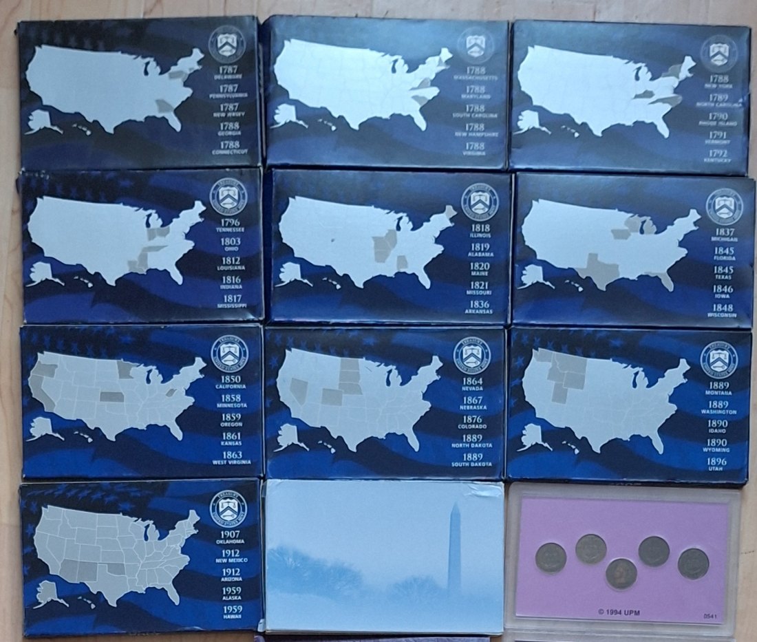  USA,56x Quarter(1/4)Dollar, 1999-2009, Proof Set   