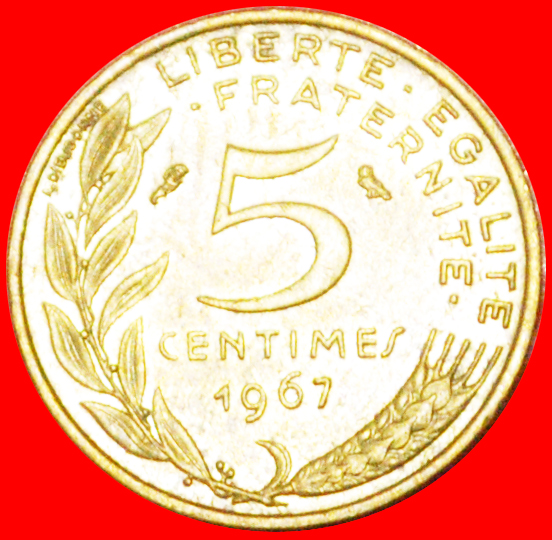  Ⰶ MARIANNE (1966-2001): FRANCE ★ 5 CENTIMES 1967 OWL UNCOMMON YEAR! ★LOW START ★ NO RESERVE!   