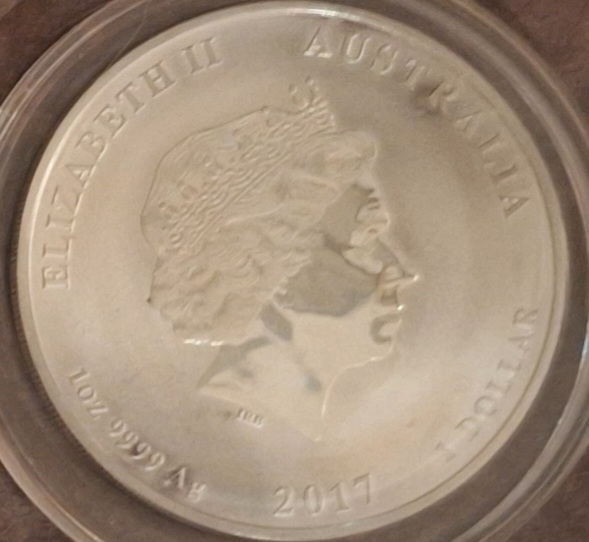  Australien, 1 Dollar, 2017 Jahr des Hahns, 1oz 9999 Silber (in Münzkapsel)   