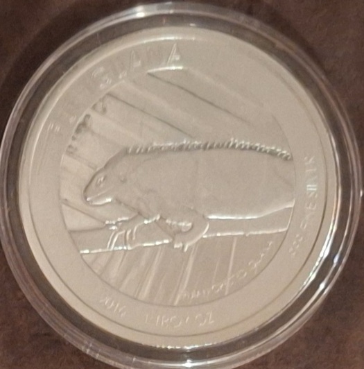  Fidschi, 1 Dollar, 2016 Fidschi-Leguan, 1oz 999er Silber (in Münzkapsel)   