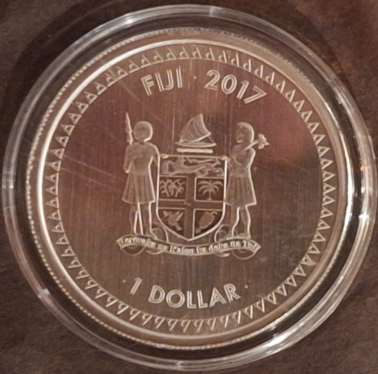  Fidschi, 1 Dollar, 2017 Hokusai die große Welle, 1oz 999er Silber (in Münzkapsel)   