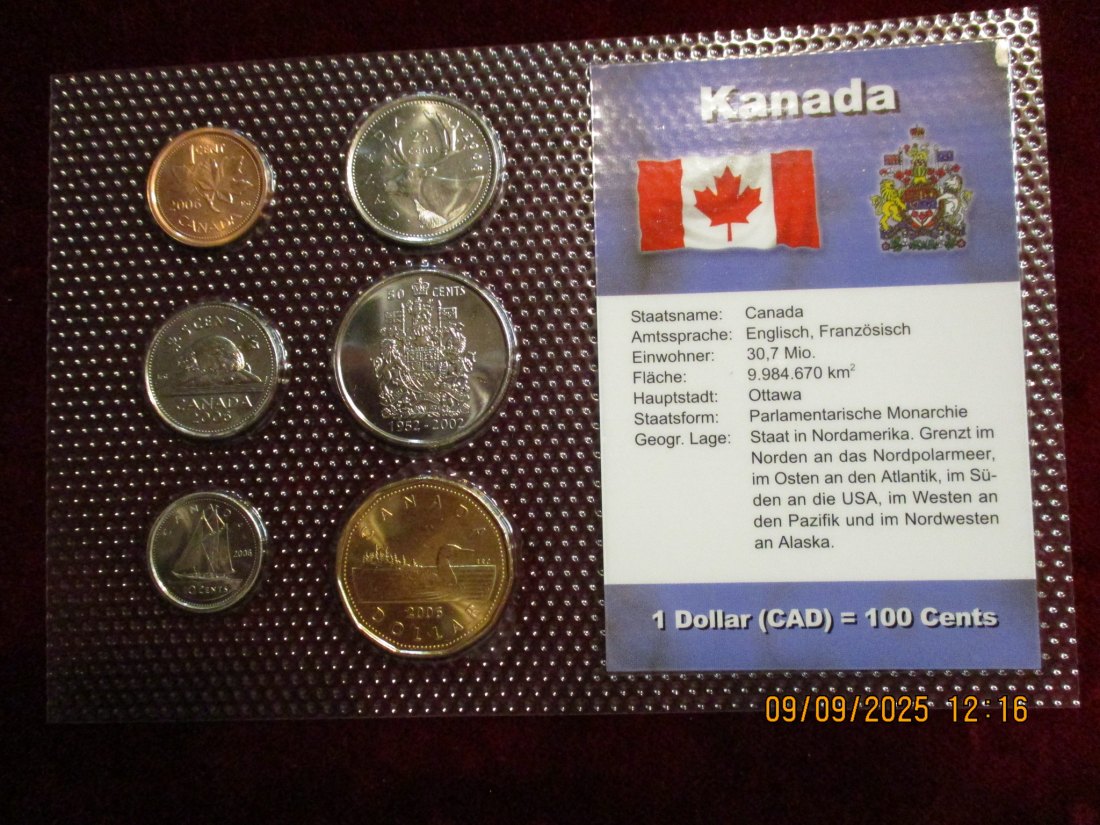  Kursmünzen Kanada siehe Foto Gewicht: Ca- 32g/- 1   