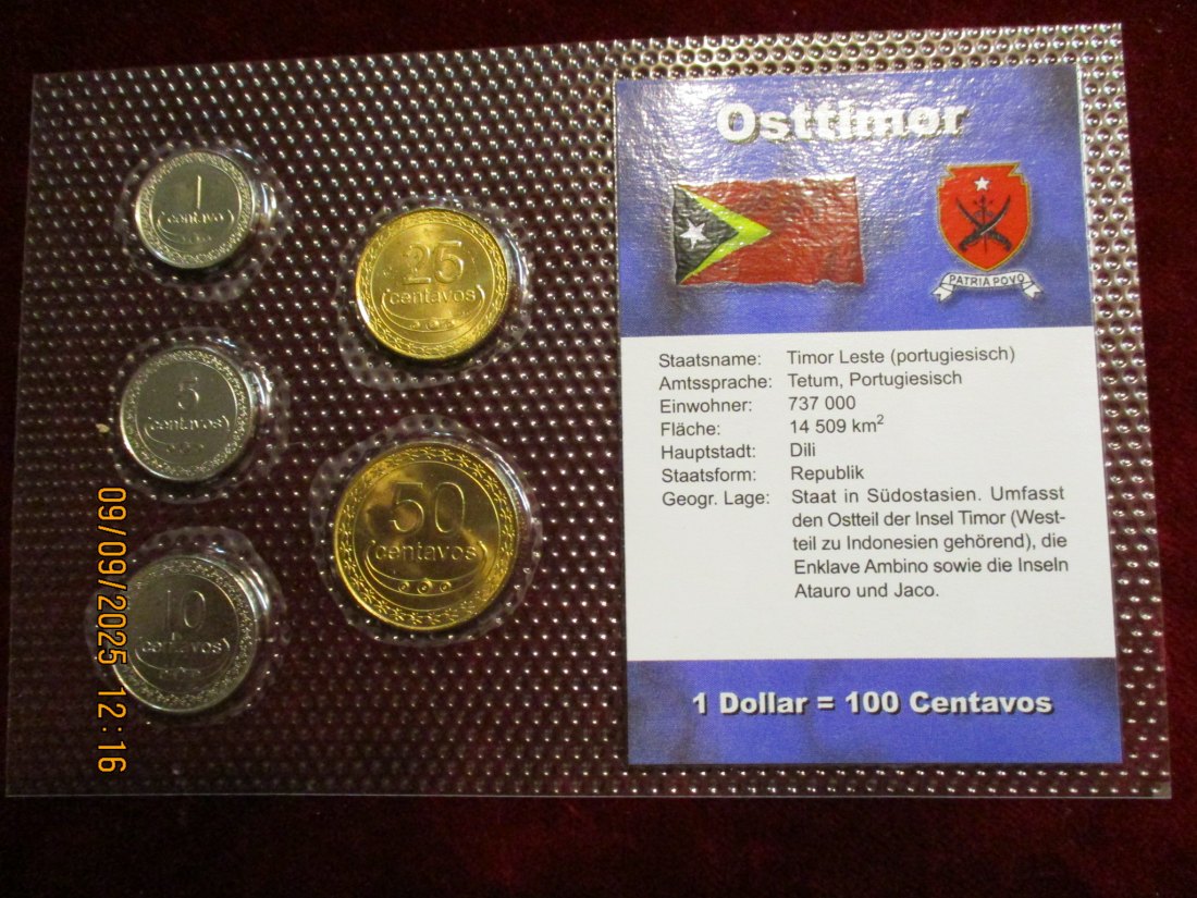  Kursmünzen Osttimor siehe Foto Gewicht: Ca- 32g/- 1   